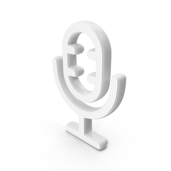 Symbols: Microphone White Symbol PNG & PSD Images