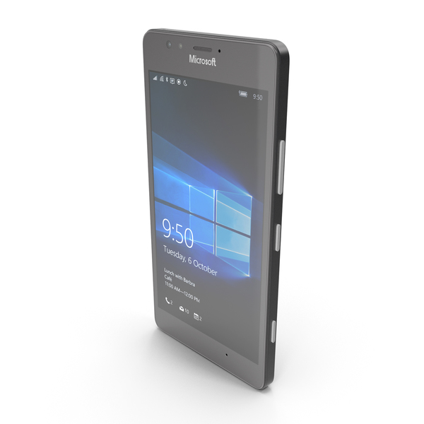 Smartphone: Microsoft Lumia 950 Black PNG & PSD Images