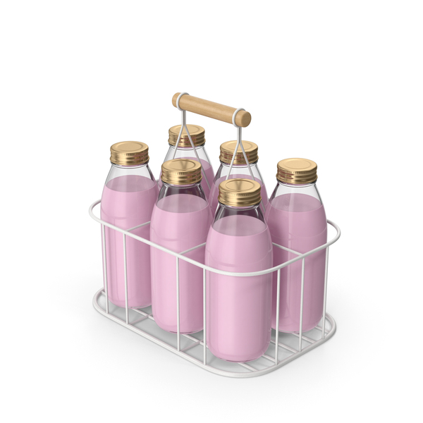 Glass: Milk Bottle Carrier With Bottles PNG & PSD Images Glass: Milk Bottle Carrier With Bottles PNG & PSD Images