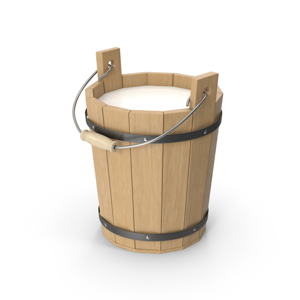 Milk Wooden Bucket PNG & PSD Images
