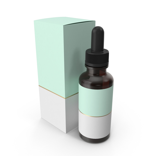 Eyedropper: Mint Dropper Glass Bottle With Box PNG & PSD Images