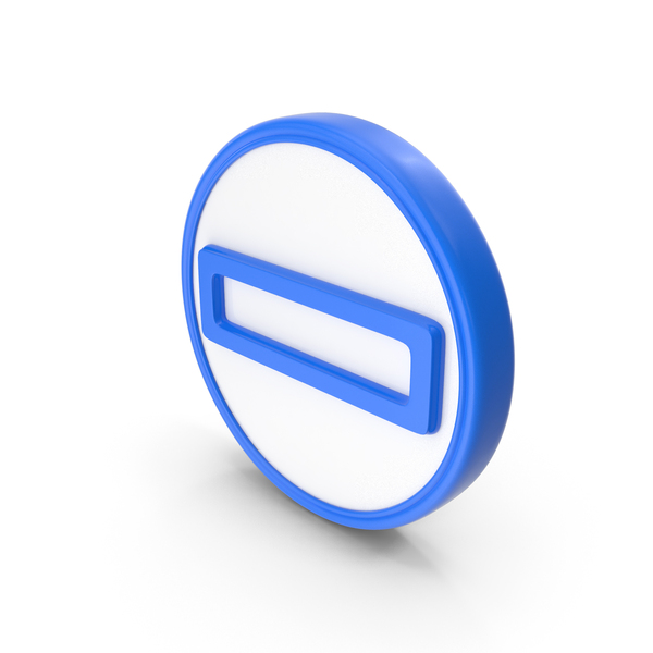 Minus Math Blue Coin PNG & PSD Images