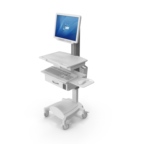 Medical Monitor: Mobile Computer Cart PNG & PSD Images Medical Monitor: Mobile Computer Cart PNG & PSD Images