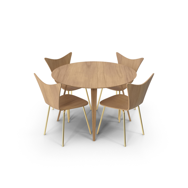 Room Set: Modern Dining Table Four Seater PNG & PSD Images