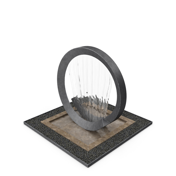 Modern Round Fountain with Black Pebble PNG & PSD Images Modern Round Fountain with Black Pebble PNG & PSD Images