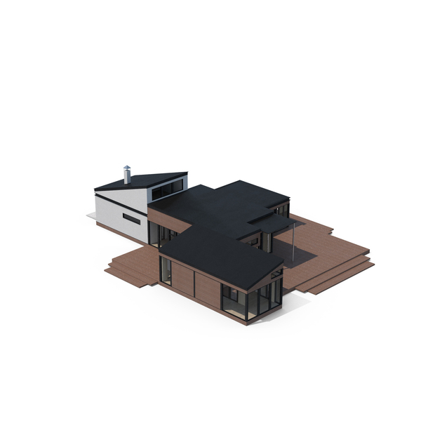 Modern Wooden House With Garage PNG & PSD Images