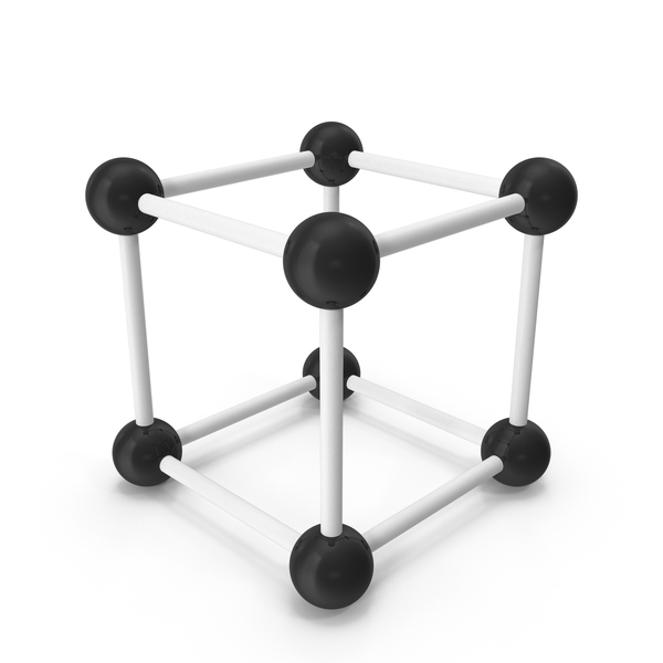 Molecular Cube Black And White PNG & PSD Images
