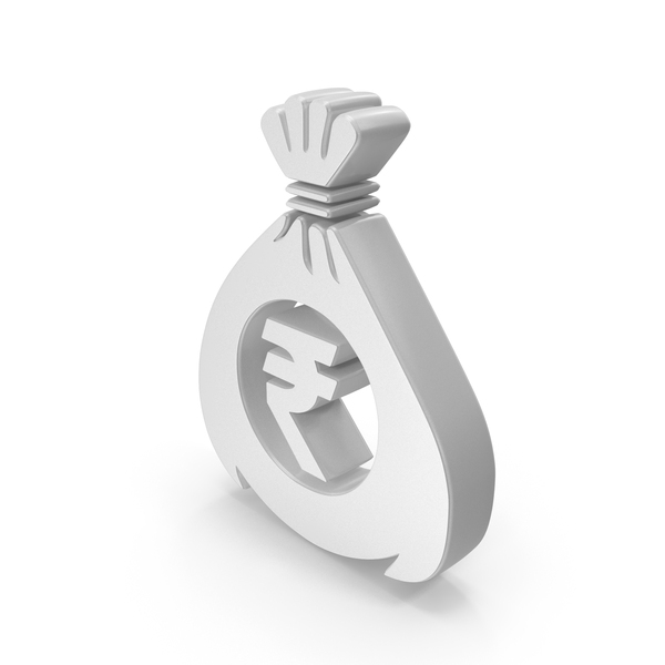 Currency: Money Bag Rupee Sign Symbol White PNG & PSD Images