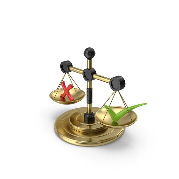 Logo: Money Balance Cross Tick Gold PNG & PSD Images