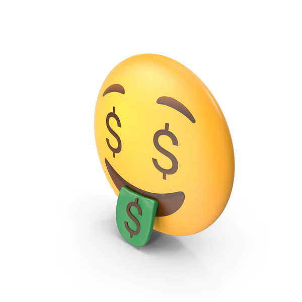 Facial Expression: Money Mouth Face Dollar Button Emoji PNG & PSD Images