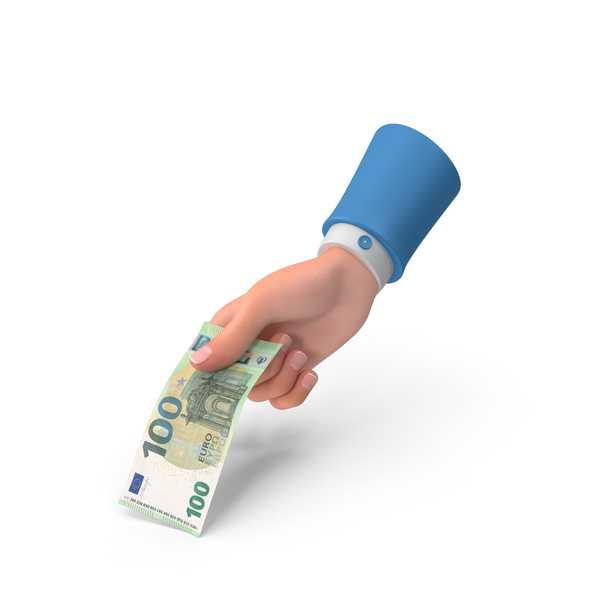 Banknote: Money Right Hand Giving Euro 100 Note PNG & PSD Images