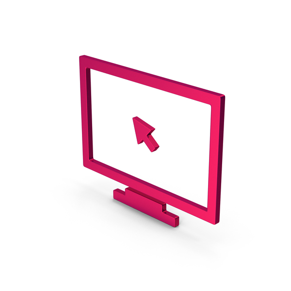 Computer: Monitor With Arrow Metallic PNG & PSD Images