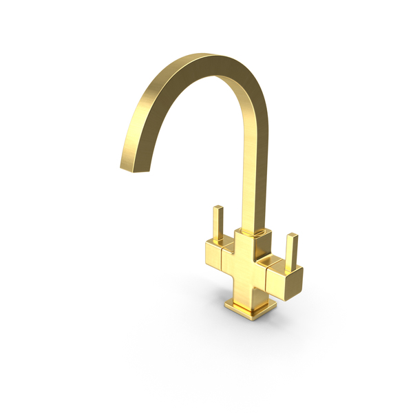 Mixer Faucet: Monobloc Angular Dual Lever Kitchen Tap Brass PNG & PSD Images