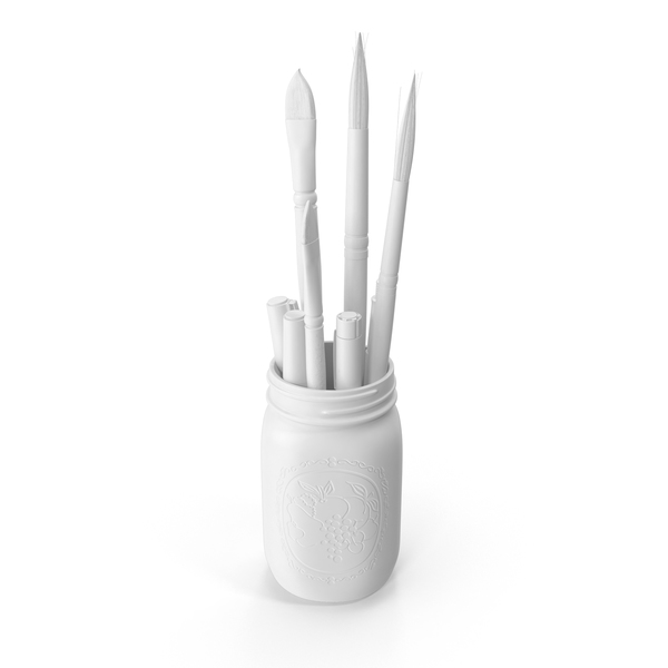 Art Supplies: Monochrome Artist Cup PNG & PSD Images Art Supplies: Monochrome Artist Cup PNG & PSD Images