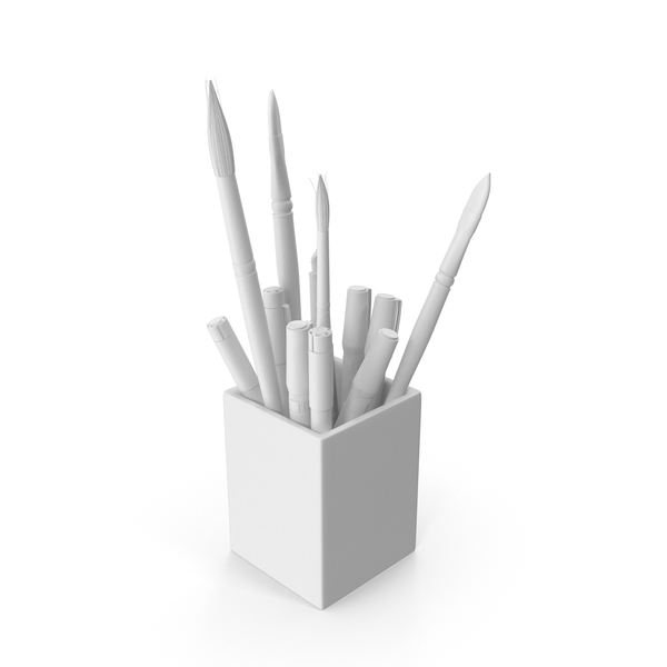 Art Supplies: Monochrome Artist Cup PNG & PSD Images Art Supplies: Monochrome Artist Cup PNG & PSD Images