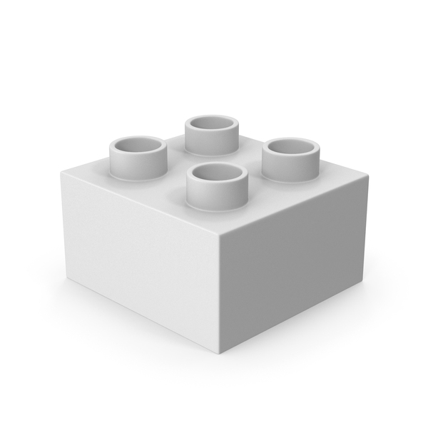 Building Block: Monochrome Brick Toy 2x2 PNG & PSD Images