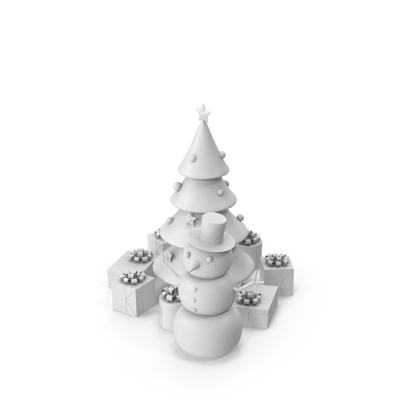 Topper: Monochrome Cartoon Snow Man And Tree PNG & PSD Images Topper: Monochrome Cartoon Snow Man And Tree PNG & PSD Images