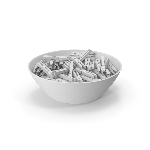 Clothespin: Monochrome Clothes Pegs In A Bowl PNG & PSD Images