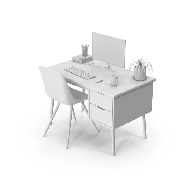 Monochrome Desk Set PNG & PSD Images Monochrome Desk Set PNG & PSD Images