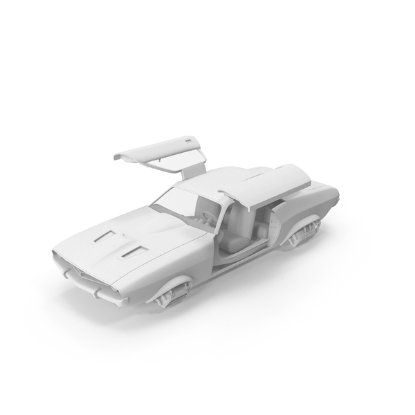 Monochrome Flying Car With Doors Open PNG & PSD Images