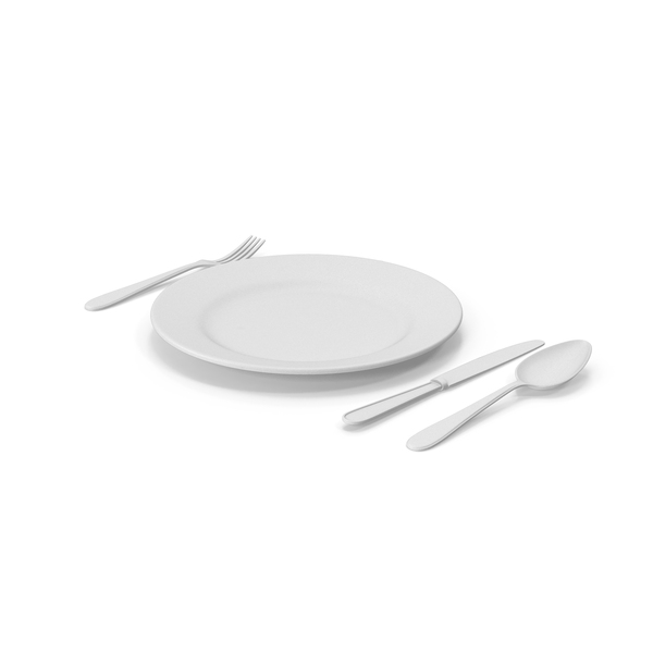 Place: Monochrome Plate Setting PNG & PSD Images