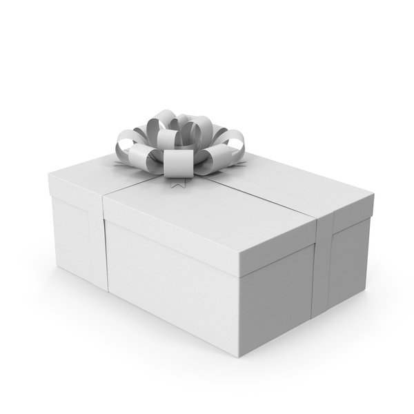 Bow: Monochrome Rectangular Gift Box PNG & PSD Images