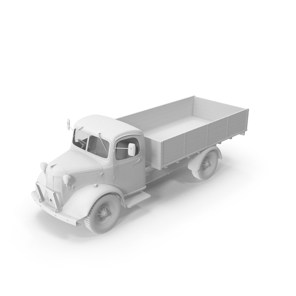 Transporter: Monochrome Vintage Truck Unloaded PNG & PSD Images