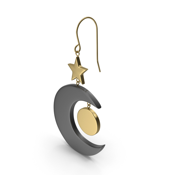 Jewelry: Moon Earring PNG & PSD Images