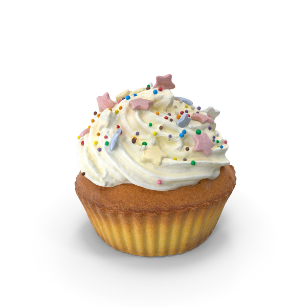 Cupcake: Muffin with Stars PNG & PSD Images