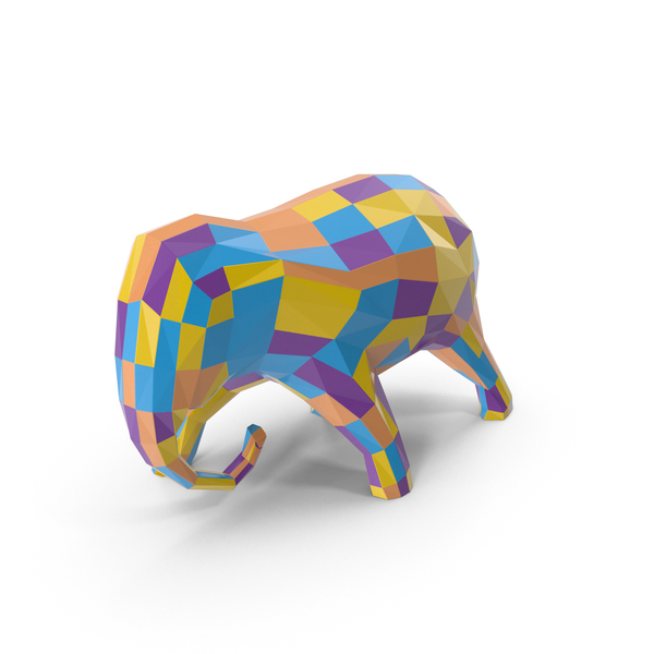 Multicolor  Elephant Sculpture PNG & PSD Images