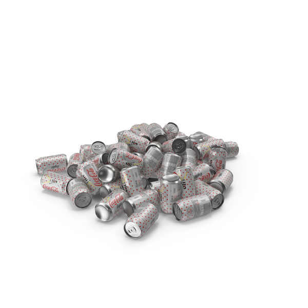 Tin Can: Multiple Coca Cola Light Beverage Cans PNG & PSD Images