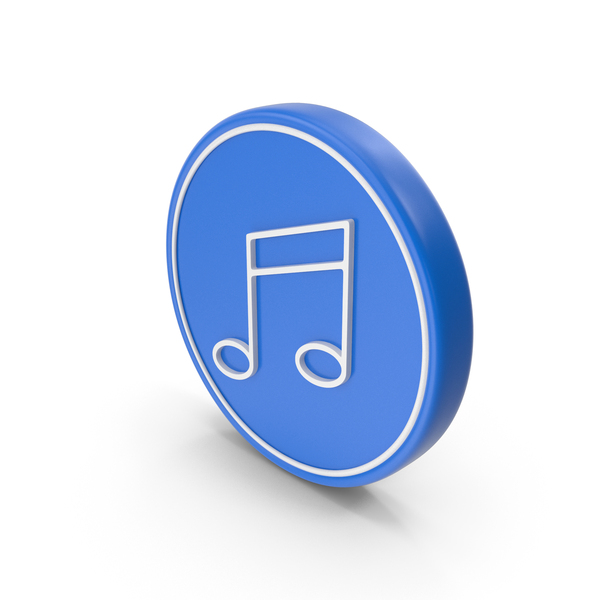 Musical Note: Music Icon Blue Coin PNG & PSD Images