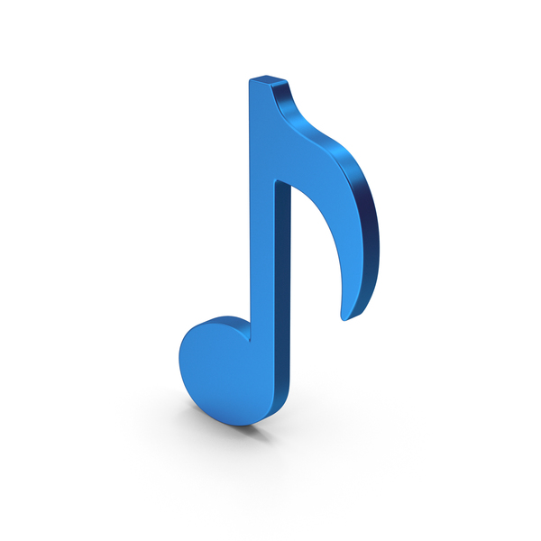 Musical: Music Note Blue Metallic PNG & PSD Images