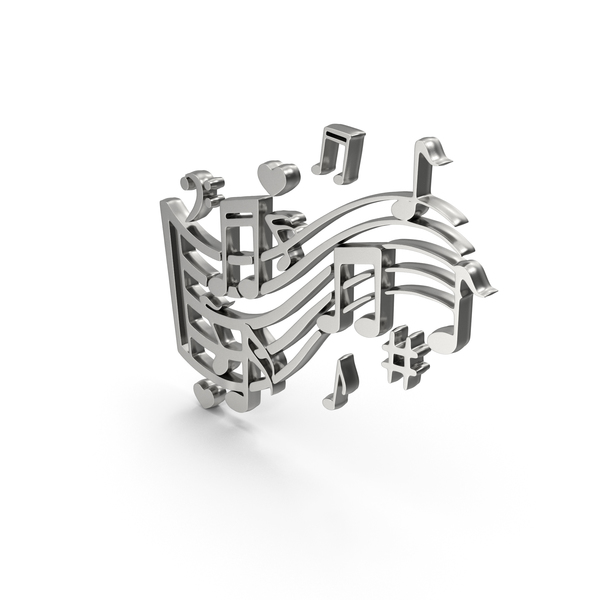 Symbols: Music Note Wave Shine White PNG & PSD Images