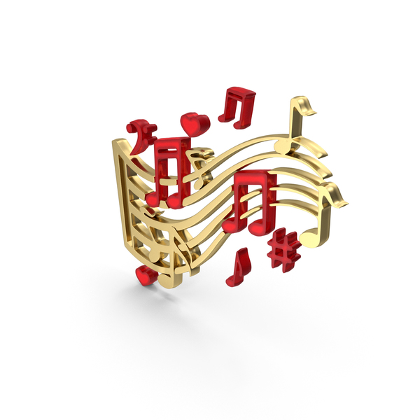 Musical Note: Music Notes Wave Gold PNG & PSD Images