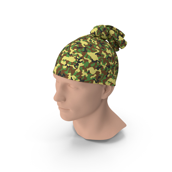 Weared Scarf: Neck Gaiter Worn on Head Camo PNG & PSD Images