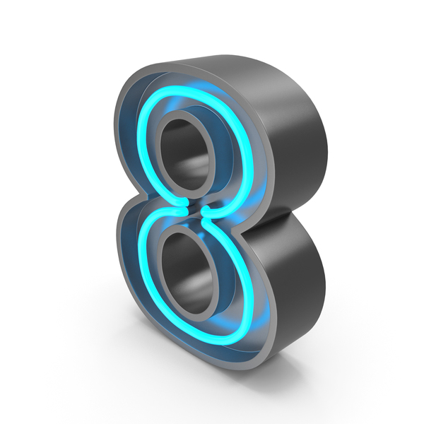 Neon Number 8 PNG & PSD Images
