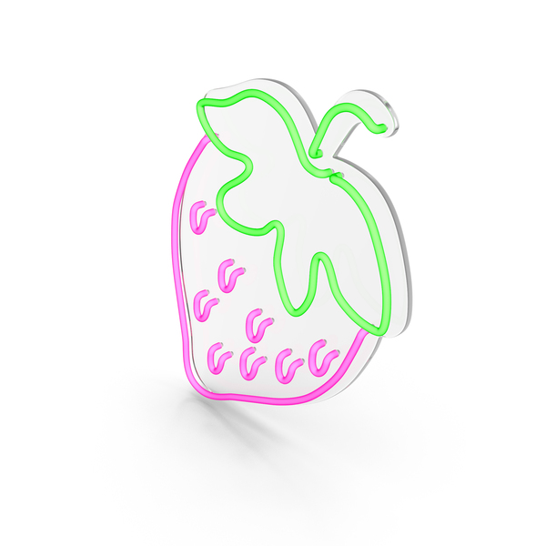 Symbols: Neon Strawberry Symbol PNG & PSD Images