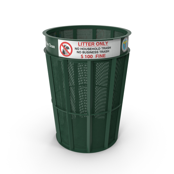 Street Bin: New York City Public Trash Can PNG & PSD Images