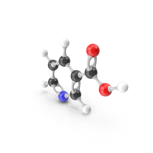 Molecule: Niacin (Vitamin B3) Molecular Model PNG & PSD Images