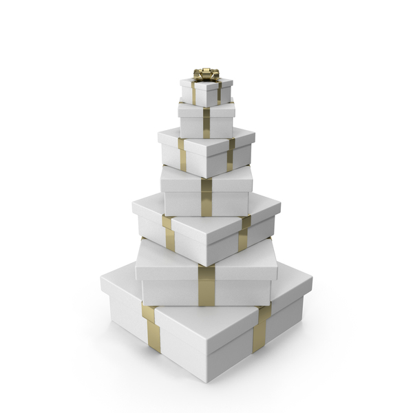 Holiday Accessories: Noel from White Gift Boxes with Gold Ribbon PNG & PSD Images