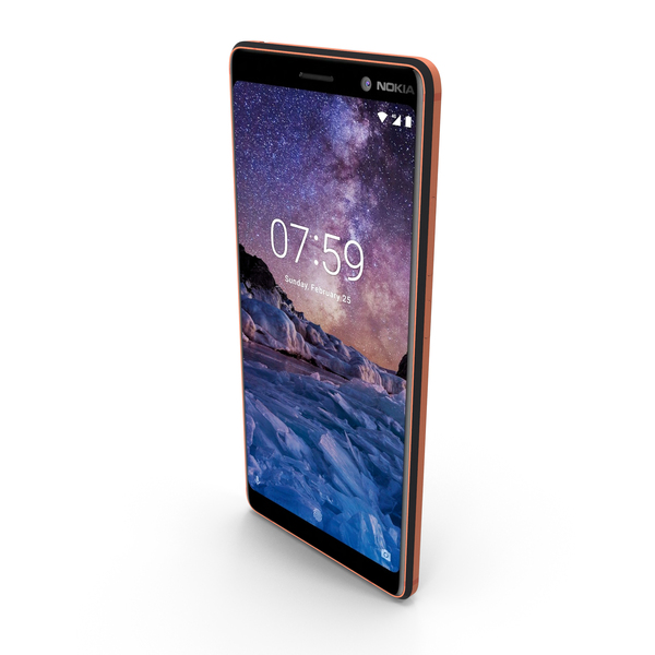 Smartphone: Nokia 7 Plus Black Copper PNG & PSD Images Smartphone: Nokia 7 Plus Black Copper PNG & PSD Images