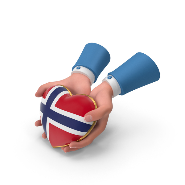 Norway Country Heart Flag Hold in Hands PNG & PSD Images