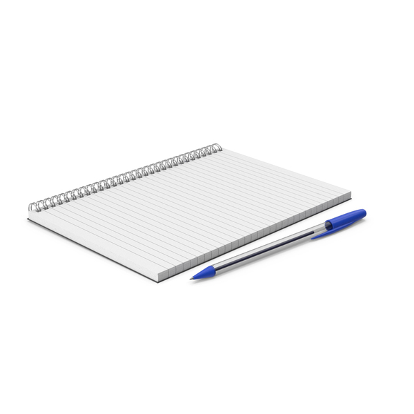 Legal Pad: Notepad With Ballpoint Blue Pen PNG & PSD Images