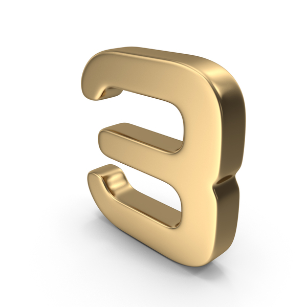 Number 3 Gold PNG & PSD Images