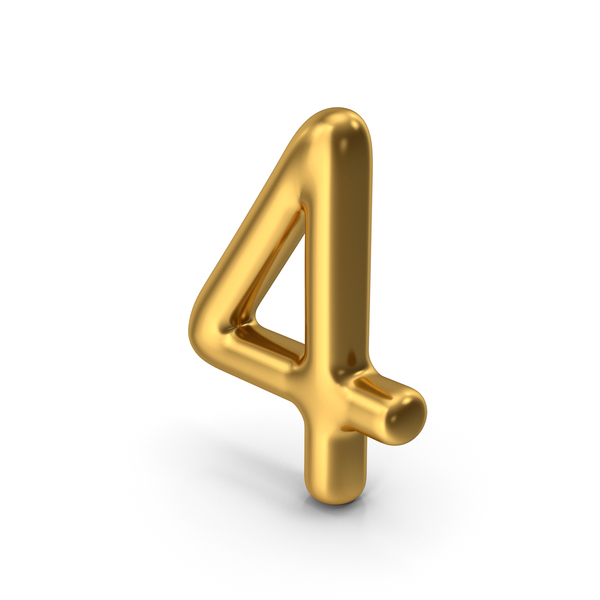 Number 4 Gold PNG & PSD Images Number 4 Gold PNG & PSD Images