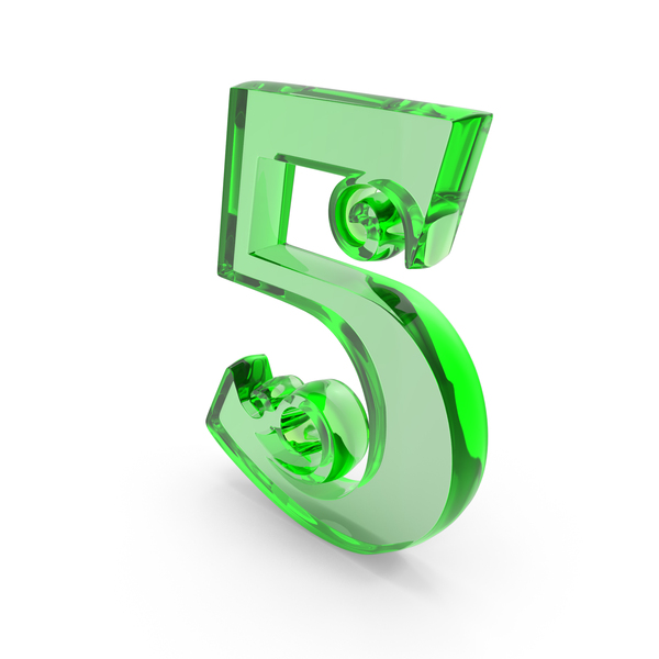 Number 5 Green Leaf Glass PNG & PSD Images Number 5 Green Leaf Glass PNG & PSD Images