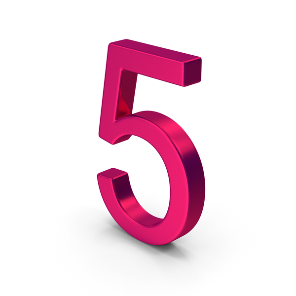 Number 5 Metallic PNG & PSD Images