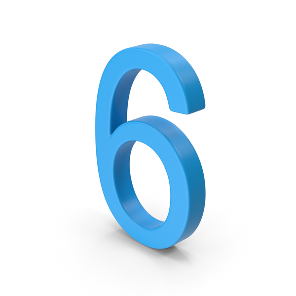 Number 6 Blue PNG & PSD Images Number 6 Blue PNG & PSD Images