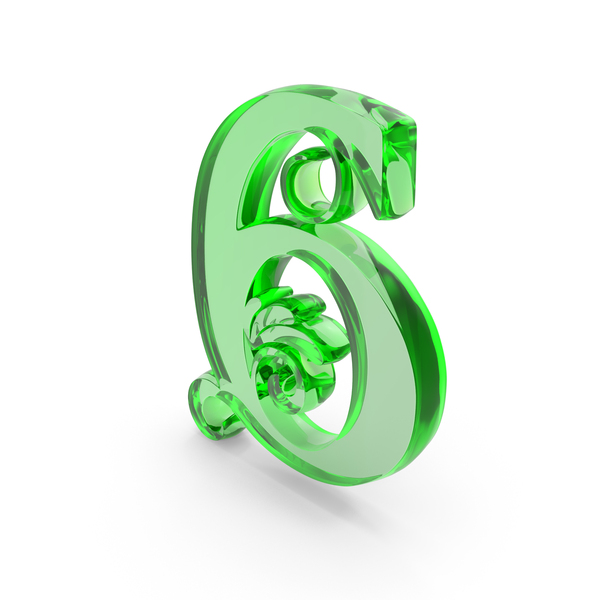 Number 6 Green Leaf Glass PNG & PSD Images